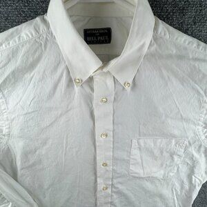 Gitman Bros Bill Paul White Button Up Cotton Oxford Long Sleeve USA Made 15.5